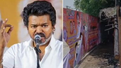 TVK party office torched by miscreants near Srirangam ahead of Tamil Nadu results | India News