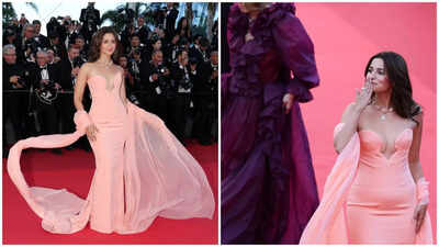 Cannes 2026: Alia Bhatt turns heads with jaw-dropping red carpet look at Cannes 2026 in dreamy peach gown | Hindi Movie News