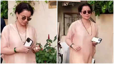 Kangana Ranaut steps out wearing mangalsutra and green bangles; fans ask, ‘Is she married?’ | Hindi Movie News