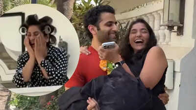 Archana Puran Singh cheers on, as son Aayushmaan Sethi’s girlfriend has now moved in with the family, he carries her in his arms | Hindi Movie News