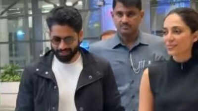Naga Chaitanya and Sobhita Dhulipala’s elegant airport appearance grabs attention; couple wins hearts with their soft romance |