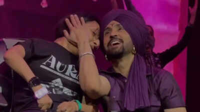 Diljit Dosanjh’s heartwarming moment with a fan wins the internet as he sings ‘Hass Hass’ live for her – Watch | Hindi Movie News