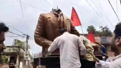 Video: CPM claims BJP ‘goons attacked, broke Lenin statue’ in Bengal’s Murshidabad | India News