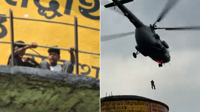 UP water tank tragedy: One dead, two hurt while filming reel; IAF chopper rescues stranded kids | India News