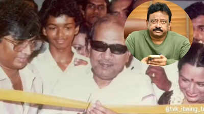 Ram Gopal Varma shares RARE OLD photo wishing Thalapathy Vijay; Young Vijay with late CM Karunanidhi sparks debate | Telugu Movie News