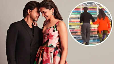 Shah Rukh Khan holds Deepika Padukone’s hand on ‘King’ sets; helps pregnant co-star up a flight of stairs during shoot- WATCH﻿﻿ |