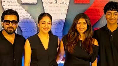 Suriya-Jyotika family moment steals heart; Fans react to ‘Karuppu’ star’s rare public appearance at ‘System’ premiere |