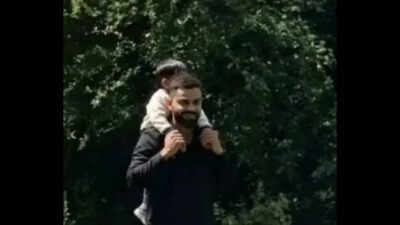 Virat Kohli: PICS: Virat Kohli carries son Akaay on his shoulders during UK outing with Anushka Sharma is the cutest thing on internet today | Hindi Movie News