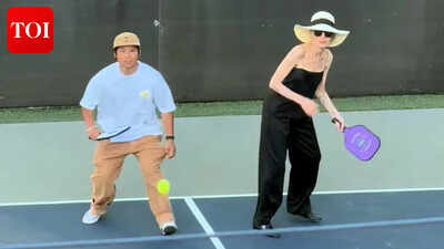 Angelina Jolie and son Pax team up for celebrity Pickleball match; Shiloh plays cheerleader – WATCH |