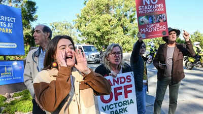 ‘Excavators and bulldozers’: Brisbane kicks off $2.6 billion Olympic stadium project amid protests | Off the field News