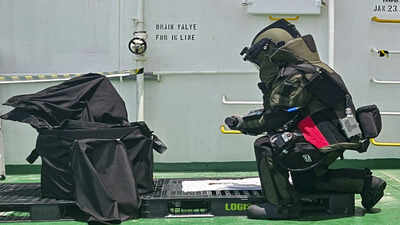 Navy removes unexploded warhead from struck ship | India News