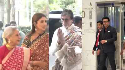 Amitabh Bachchan, Jaya Bachchan, Shweta Bachchan Ranbir Kapoor, Ravi Kishan: Celebs attend Supriya Sule’s daughter’s wedding – WATCH VIDEOS |