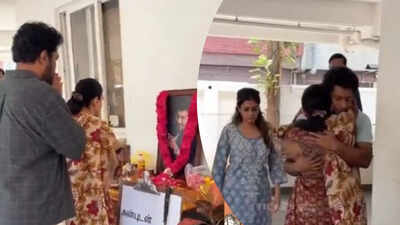 Khushbu and Sundar C pay last respects to K. Bhagyaraj after Chennai return; Shanthanu’s emotional hug leaves everyone moved |