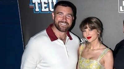 Taylor Swift joins fiance Travis Kelce at TEU event amid pre-wedding celebrations; couple rock matching bracelets – PICS |