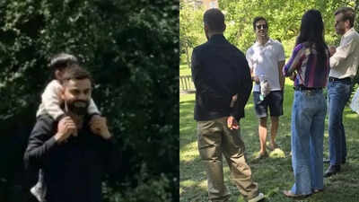 Virat Kohli carries Akaay on his shoulders during UK park outing with Anushka Sharma, fans can’t get enough as the adorable PICS go viral |