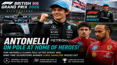 British Grand Prix 2026: Kimi Antonelli claims pole after sprint win, nine-time Silverstone winner Lewis Hamilton misses out | Racing News