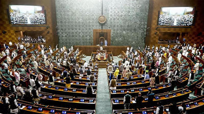 Day 1 of Parliament’s monsoon session washed out amid NEET, donation chori protests | India News