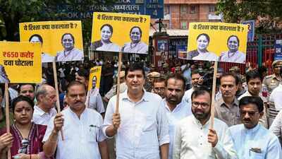 ‘Accused allowed to flee’: AAP protests over Delhi’s ‘Rs 650 crore health scam’ | India News