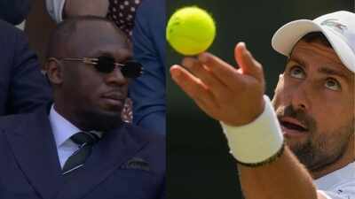 ‘Fastest man alive’ watches tennis great: Usain Bolt turns up for Novak Djokovic’s Wimbledon clash – Watch | Tennis News