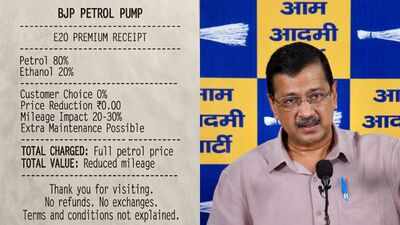 ‘BJP petrol pump’: AAP shares ‘E20 premium receipt’ in dig over ethanol blending | India News