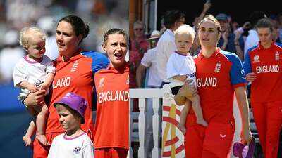 Heartwarming scenes! England captain Nat Sciver-Brunt carries son Theo in her arms during national anthem | Cricket News