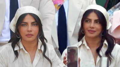 Priyanka Chopra attends Wimbledon womens semi-final; FaceTimes hubby Nick Jonas from Royal Box – WATCH |