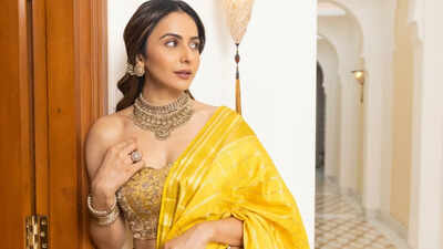 Rakul Preet Singh’s yellow kanjeevaram saree worth Rs 49k steals the show at ‘Ramayana’ Pratham sankalp event |