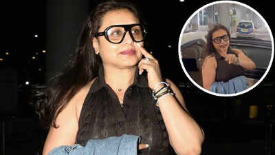 Rani Mukerji gets into protective mom mode at airport; checks paparazzi’s camera for daughter Adira’s pics: ‘Bache nahi aa gaye na?’﻿ |