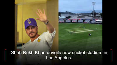 WATCH video: ‘King’ star Shah Rukh Khan unveils new cricket stadium in Los Angeles | Hindi Movie News