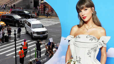 Taylor Swift and Travis Kelce wedding: Bride arrives at Madison Square Garden; welcomed by hoots and cheers from fans – WATCH | English Movie News