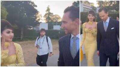 Urvashi Rautela meets Tom Hiddleston at Wimbledon 2026 final; internet can’t keep calm, memes take over: ‘Loki forgot to remove her from timeline’ | Hindi Movie News