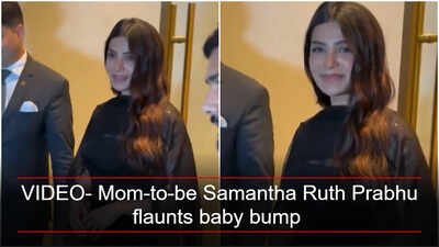 VIDEO: Mom-to-be Samantha Ruth Prabhu flaunts baby bump in black outfit, fans praise her glow | Telugu Movie News
