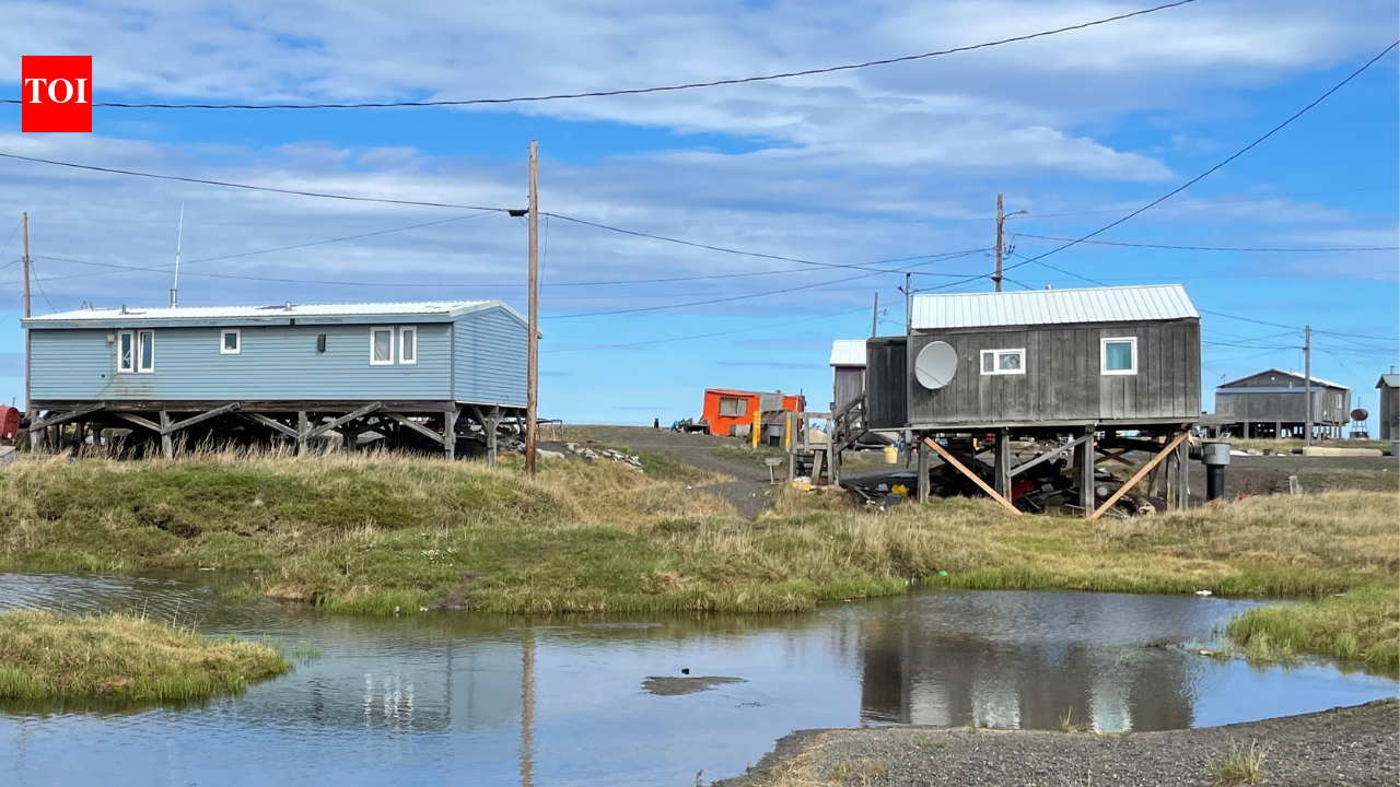 A remote Alaska village is slowly sinking as the frozen ground beneath it thaws, releasing ancient carbon locked away for thousands of years