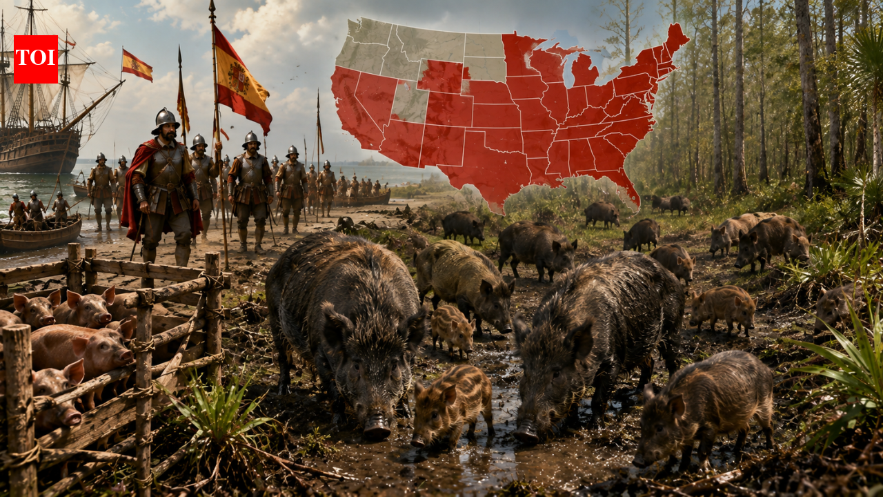 Spanish explorers brought pigs to America for food in the 1500s; today, millions of feral swine roam at least 35 US states