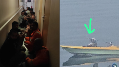Watch: Indian seafarers take cover as vessel passing through Hormuz came under attack in April | India News
