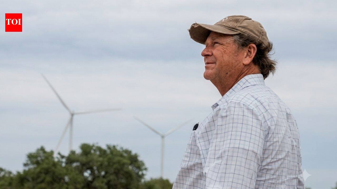 A West Texas rancher rejected wind turbines twice before agreeing to 7 on his family ranch; the royalties now help pay for feed and workers and keep the operation running