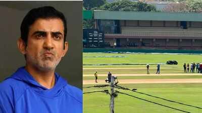 Hours after Gautam Gambhir’s visit to Galle, lawn mower hits the pitch