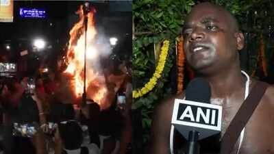 Jharkhand protester shaves head for CM Soren, Rahul Gandhi’s ‘last rites’
