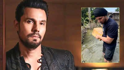Randeep Hooda walks through floodwaters to extend relief to families in Assam: ‘Chappals, daily essentials distribute karne ke liye aayein hai’ |