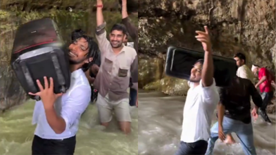 Dehradun cave party: Men with large speaker dance inside Robber’s Cave; internet slams ‘zero civic sense’ | India News