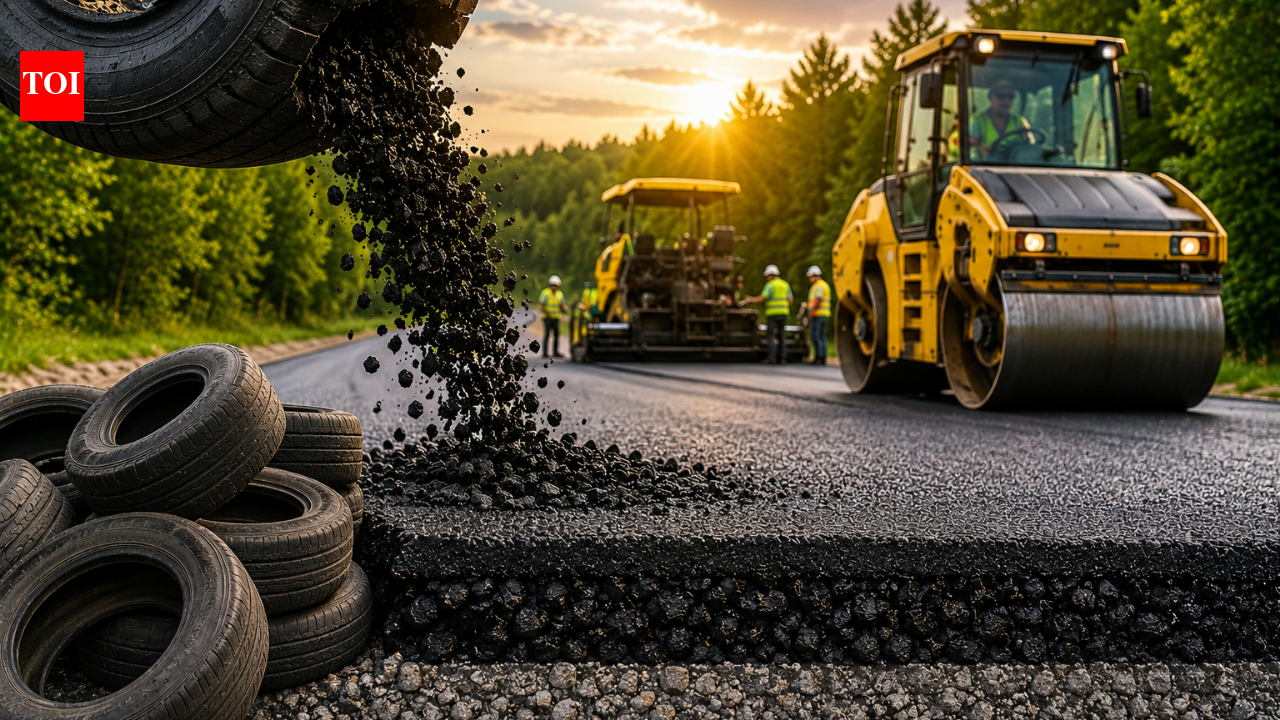 In 2025, Michigan recycled more than 7,000 scrap tires into 0.8 miles of Ellsworth Road; the project later won a national green construction award