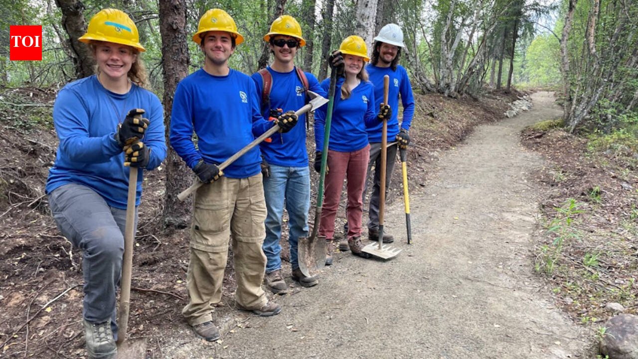 A former fuel-tank farm beside an Alaska national park visitor center has been erased; a young conservation crew restored 15,000 square yards of landscape and built 500 feet of new trail