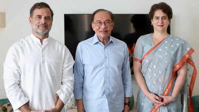Rahul, Priyanka Gandhi meet Malaysian PM Anwar Ibrahim over breakfast | India News