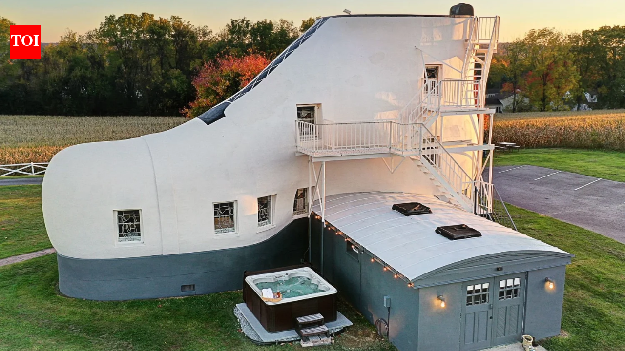 In 1949, Pennsylvania shoe salesman Mahlon Haines built a 25-foot-tall work-boot house for $26,000; after falling into ruin, his granddaughter restored it and guests can now sleep inside