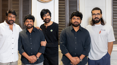 Irumudi: Chiranjeevi, Ram Charan meet Ravi Teja and ‘Irumudi’ team; congratulate them on the film’s success | Telugu Movie News
