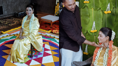 Mom-to-be Samantha Ruth Prabhu shares traditional baby shower pictures with hubby Raj Nidimoru; says, ‘I have always had a deep respect for our traditions’ |