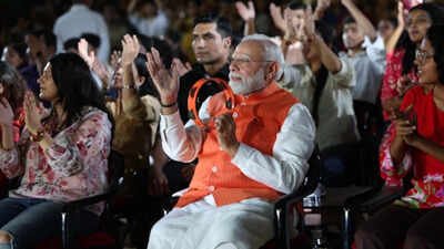 Watch: PM Modi grooves at a ‘bhajan clubbing’ event in Delhi | India News