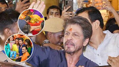 Shah Rukh Khan visits Lalbaugcha Raja with Gauri Khan and Suhana Khan to seek Lord Ganesh’s blessings; joins evening aarti – Video |