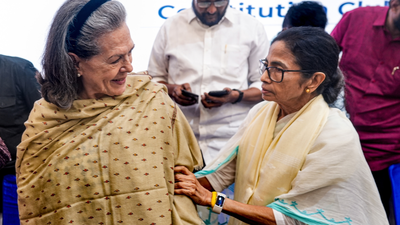 A tap on the table, a pat on the back: The Sonia-Mamata moment that stood out at INDIA bloc meet | India News