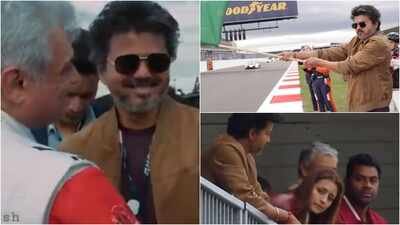 Tamil Nadu CM Vijay flags off Le Mans race at Silverstone; Trisha Krishnan spotted; Ajith Kumar’s team finishes 38th – VIDEO |